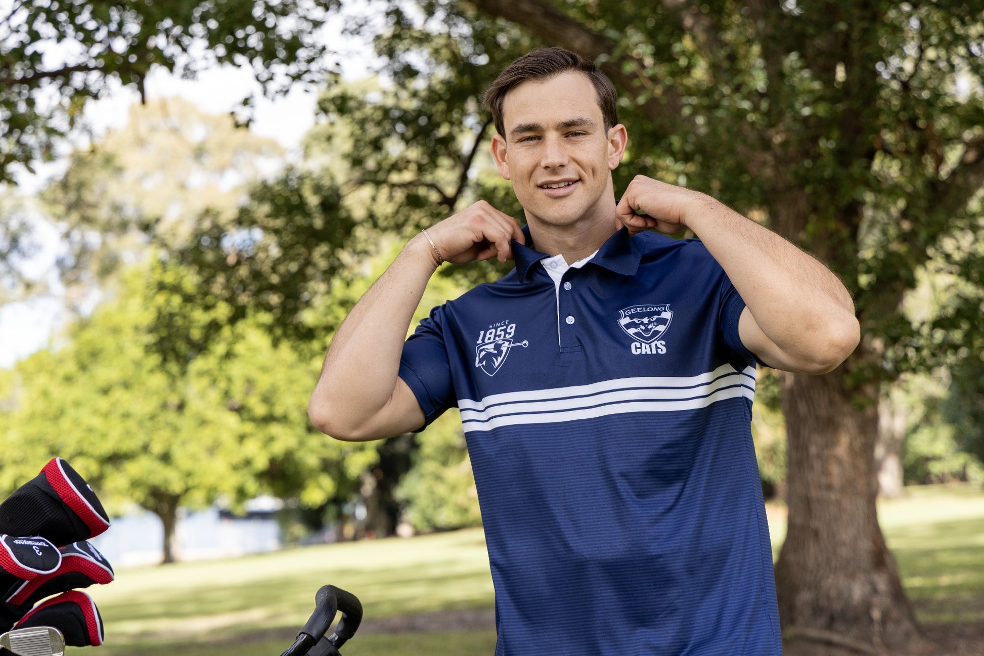 AFL GEELONG 'SANDMAN' GOLF POLO [SZ:L CL:GEELONG]