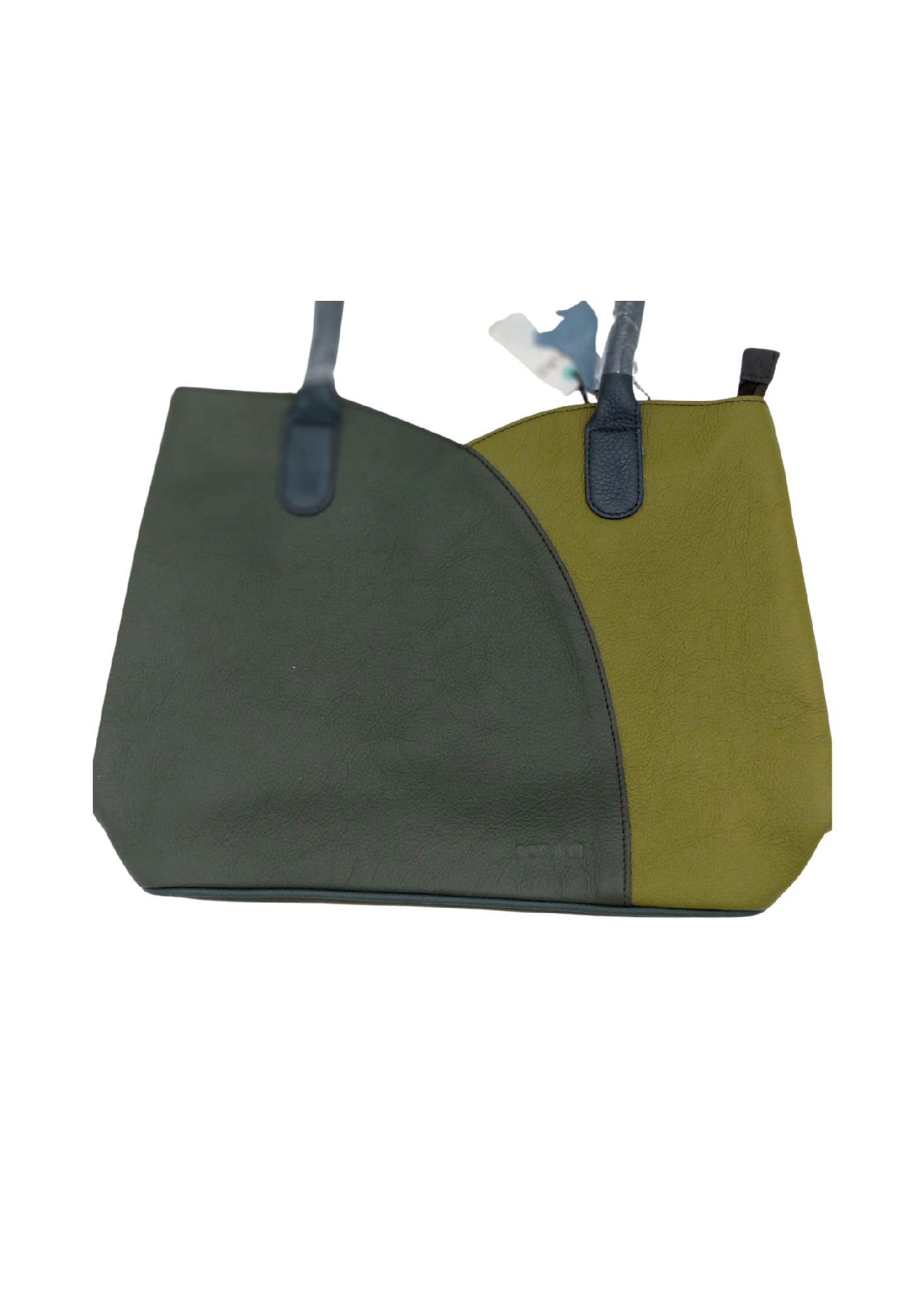 VALERIA - GREEN/BROWN LARGE HAND BAG 